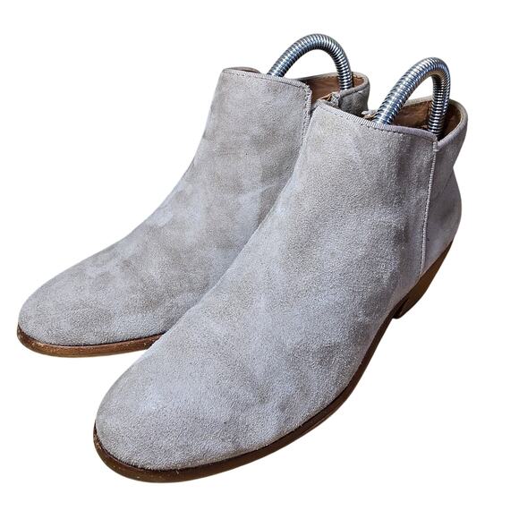 Sam Edelman Boots: Suede Putty Women’s Size 7 Ankle Booties Tan Beige Block Heel - Picture 2 of 7